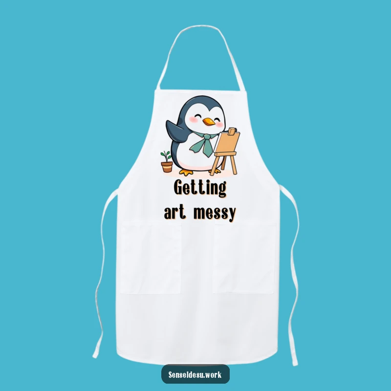 Funny Penguin Artist Apron: Cook and Create with Dapper Bird Humor