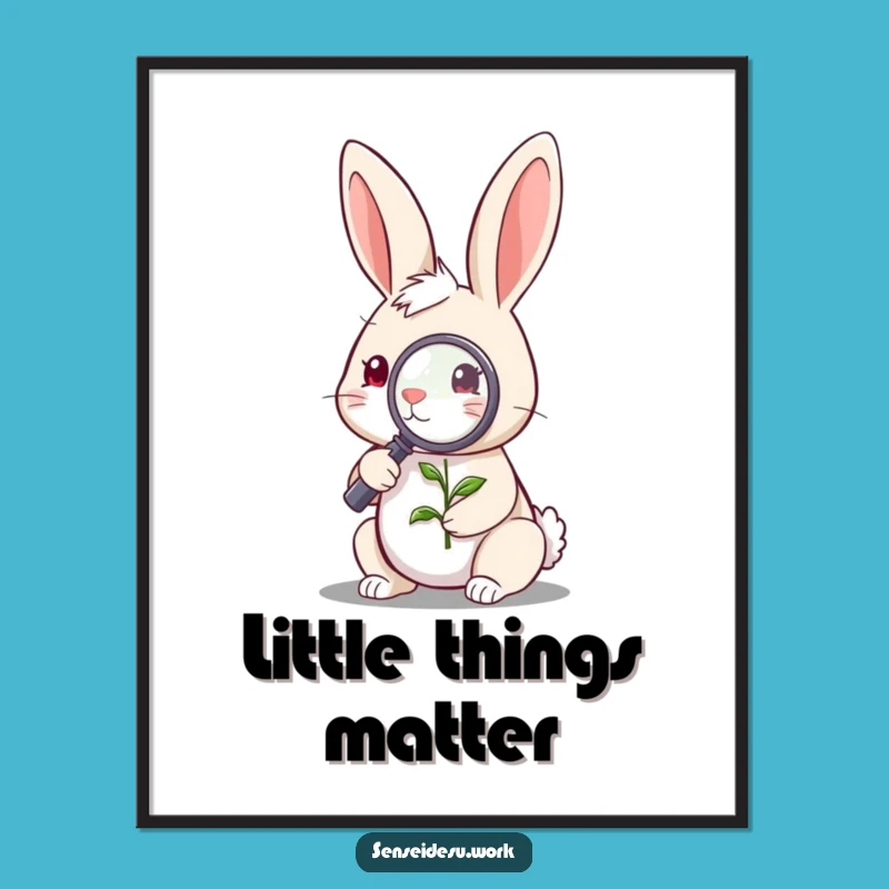 Funny Rabbit Explorer Digital Print: Curious Art for Instant Humorous Gift