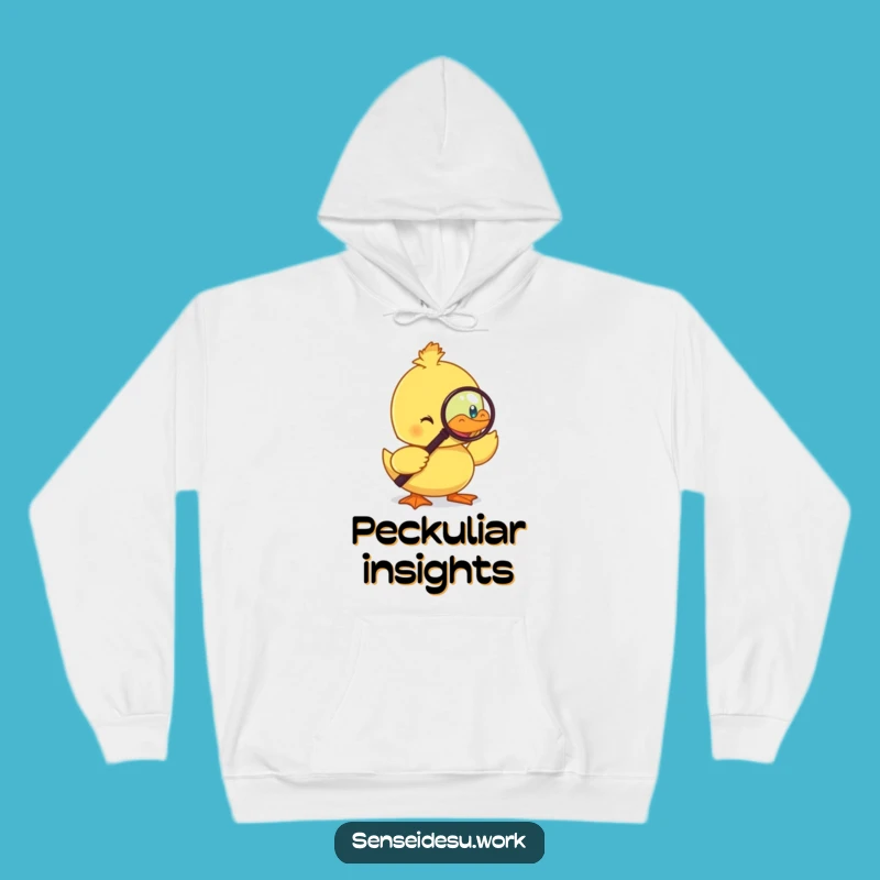 Funny Duckling Monocle Hoodie: Cozy Intellectual Bird with Magnifying Glass for Laughs