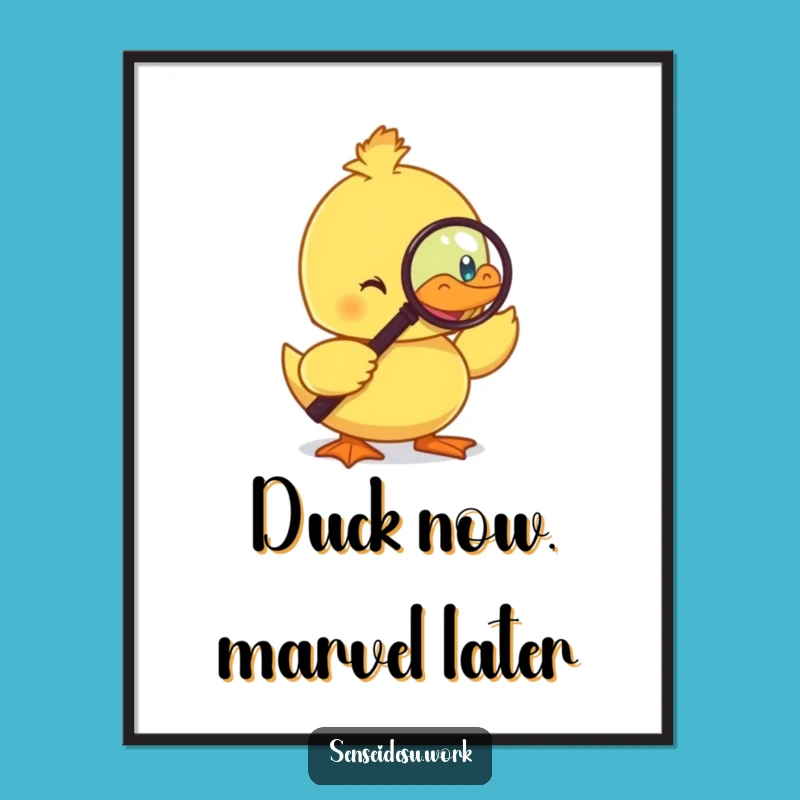 Free Printable Duckling Wall Art: Monocle Duck - Hilarious Downloadable Quirky Decor!