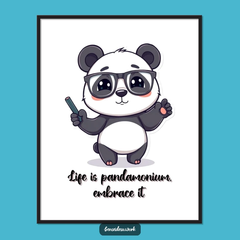 Free Printable Wall Art: Panda Professor Humorous Downloadable Art for Study Nooks