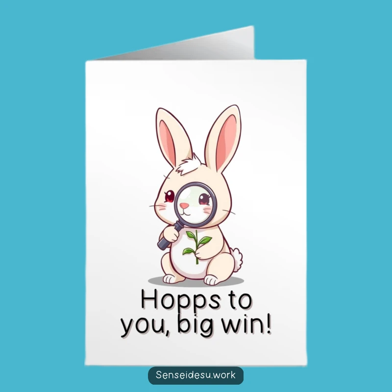 Free Printable Congrats Card: Rabbit's New Bloom Funny Downloadable Gift