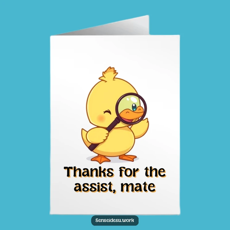 Free Printable Duckling Thank You Card: Monocle Duck - Witty Downloadable Gratitude!