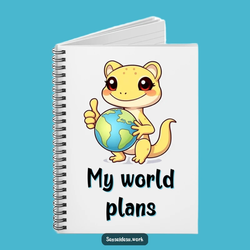 Funny Gecko Globe Notebook: Explorer Journal for Notes & Humorous Gift