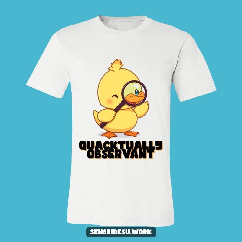 Funny Duckling Monocle T-Shirt: Hilarious Intellectual Bird Wearing Magnifying Glass