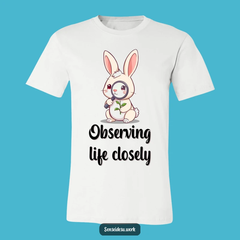 Funny Rabbit Explorer T-Shirt: Curious Character Tee for a Humorous Gift