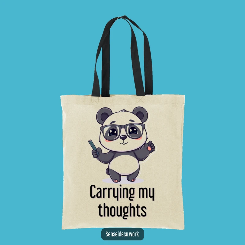 Funny Panda Professor Tote Bag: Smart Character Bag for School & Funny Gift